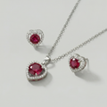The Ruby Heart Necklace Set
