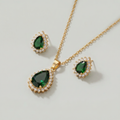 The Emerald Halo Necklace Set