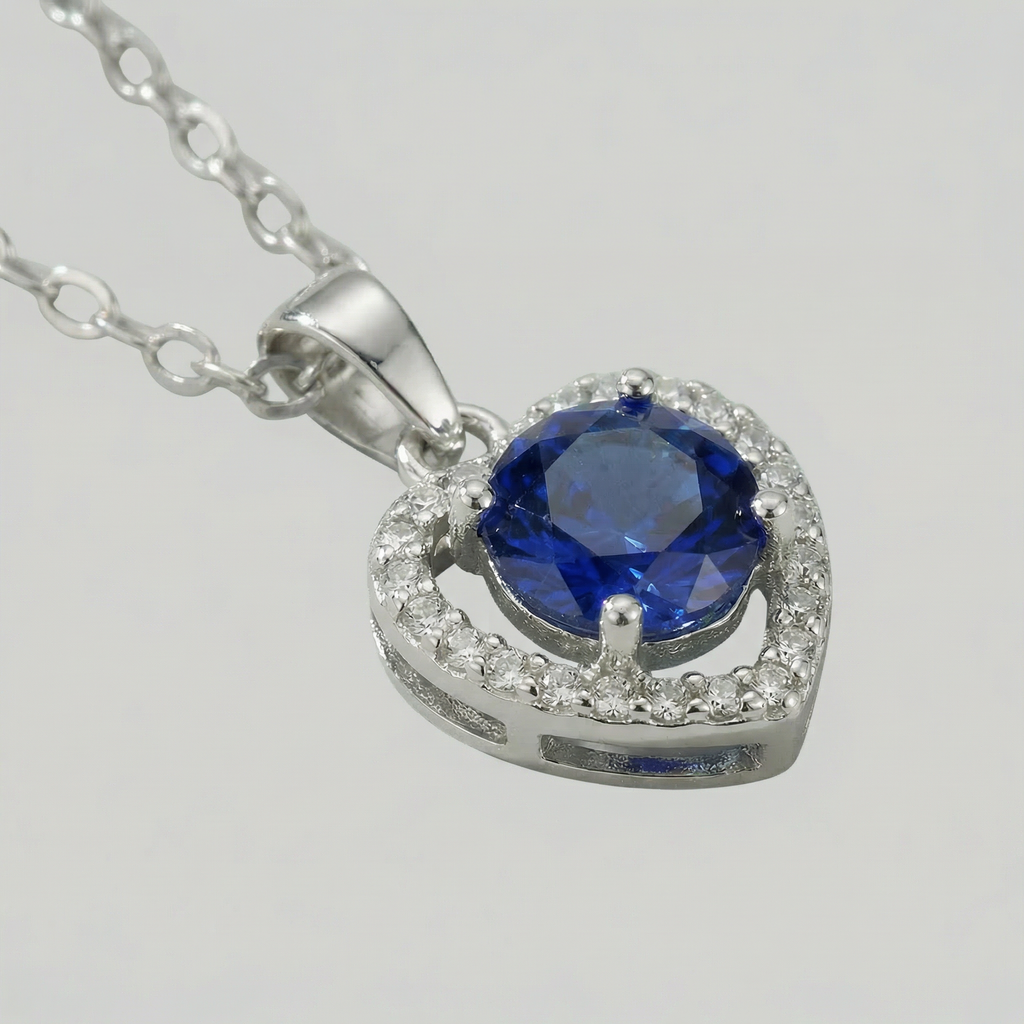 The Sapphire Heart Necklace Set