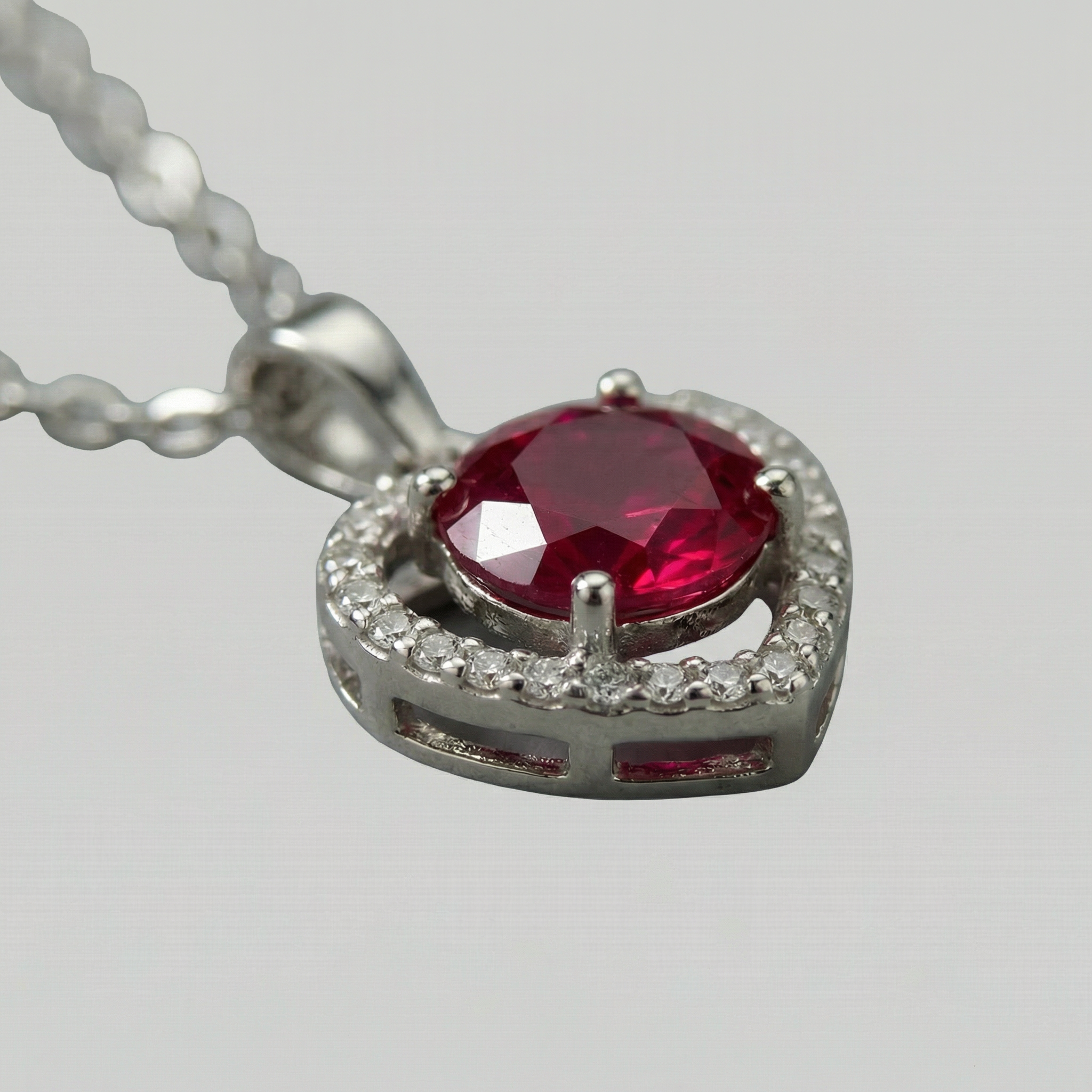 The Ruby Heart Necklace Set